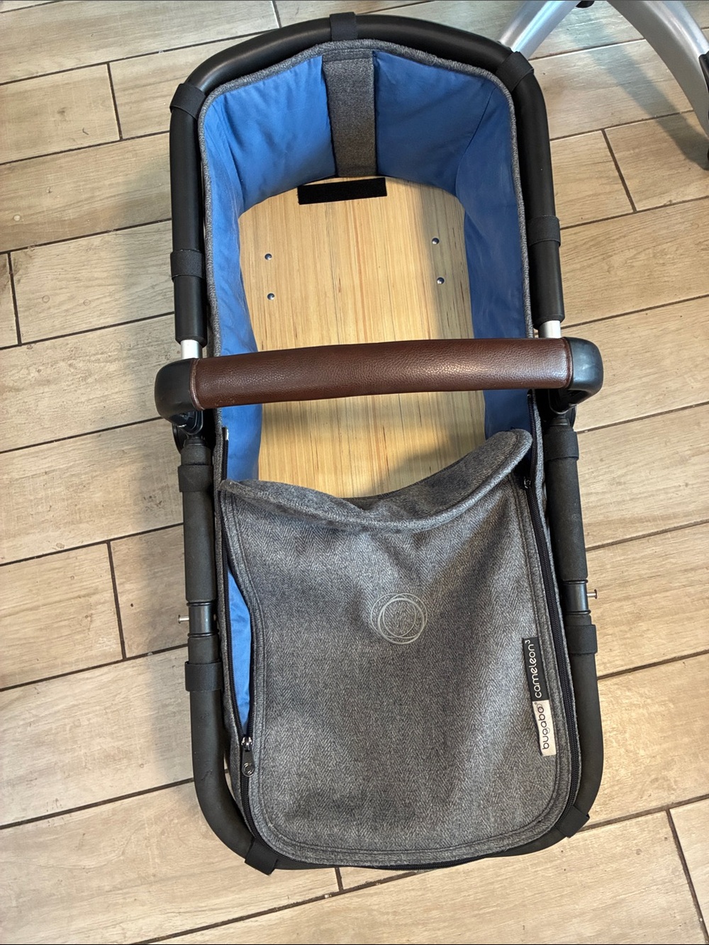 Bugaboo Cameleon 3 Bassinet and Frame Carry Cot with Belly Bar Blue and Grey